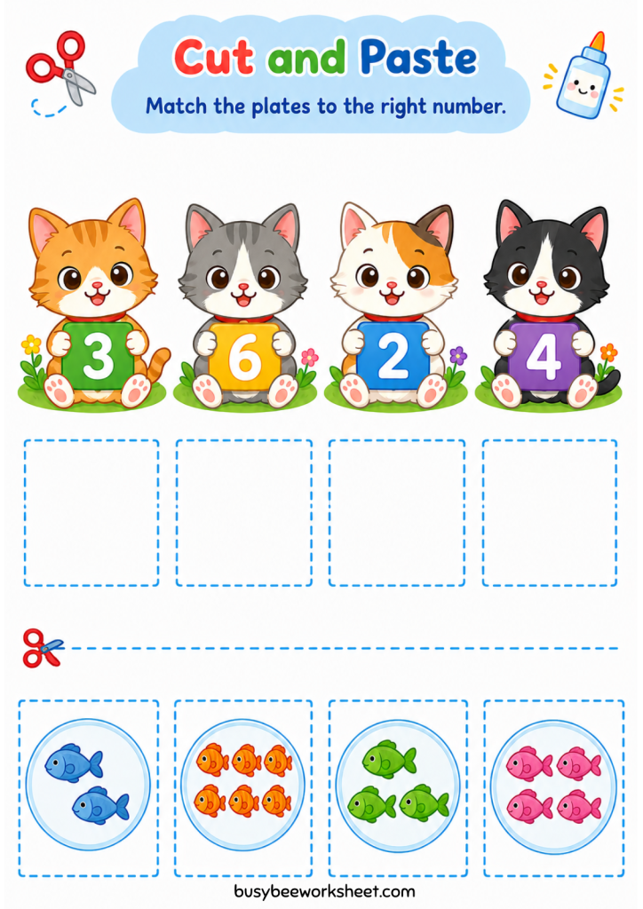 Cut And Paste The Correct Numbers Worksheets Page 4 – Busy Bee Worksheet